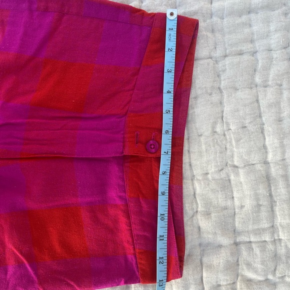 Ali Golden Silk Fly Front Pants w/ Pocket - Poppy/Plaid Pink - Picture 4 of 9